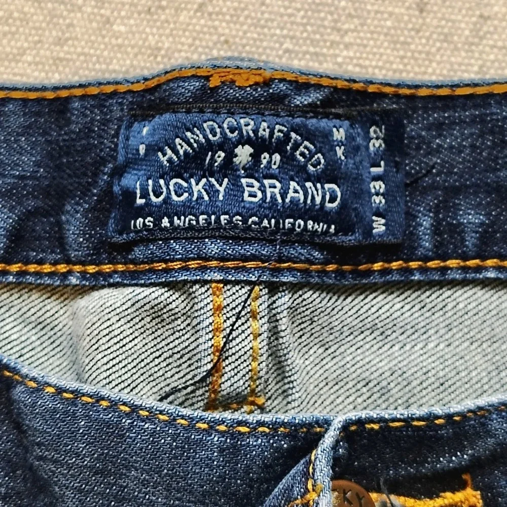 Lucky Brand 410 Athletic Fit Mens Jeans 33x32‎ Dark Wash Blue Denim Stretch 20